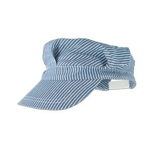 Striped Blue Train Conductor Railroad Cap